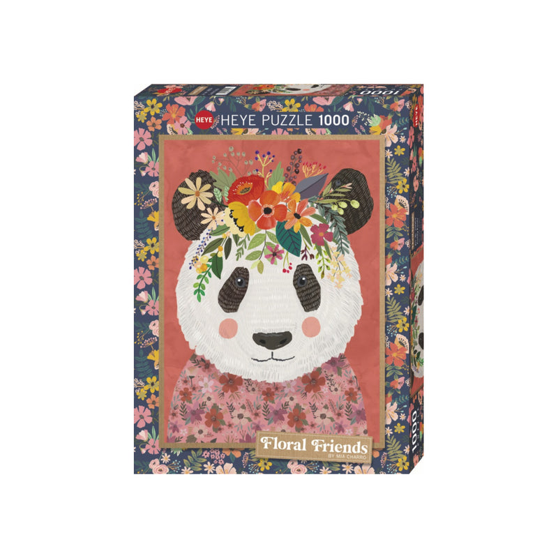 Heye Floral Friends, Cuddly Panda, 1000 Pieces