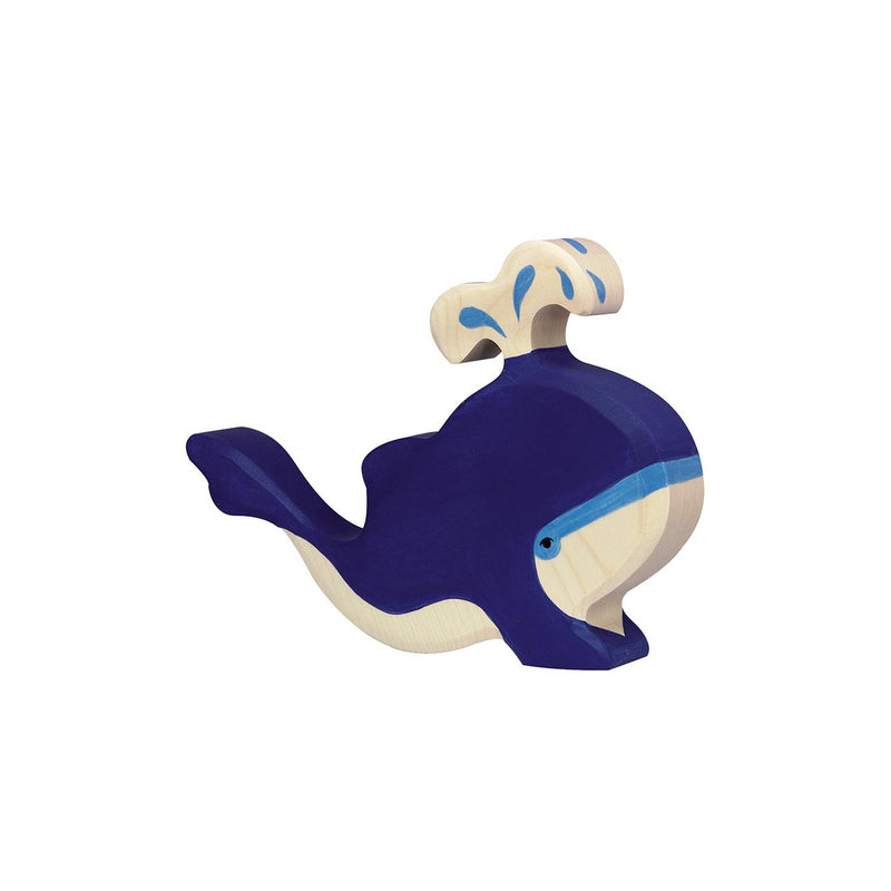 Holztiger Blue Whale with Water Fountain