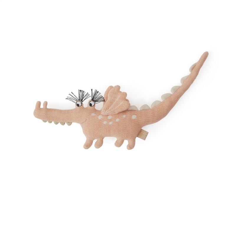 OYOY Rattle Darling Baby Yoshi Crocodile (Coral)