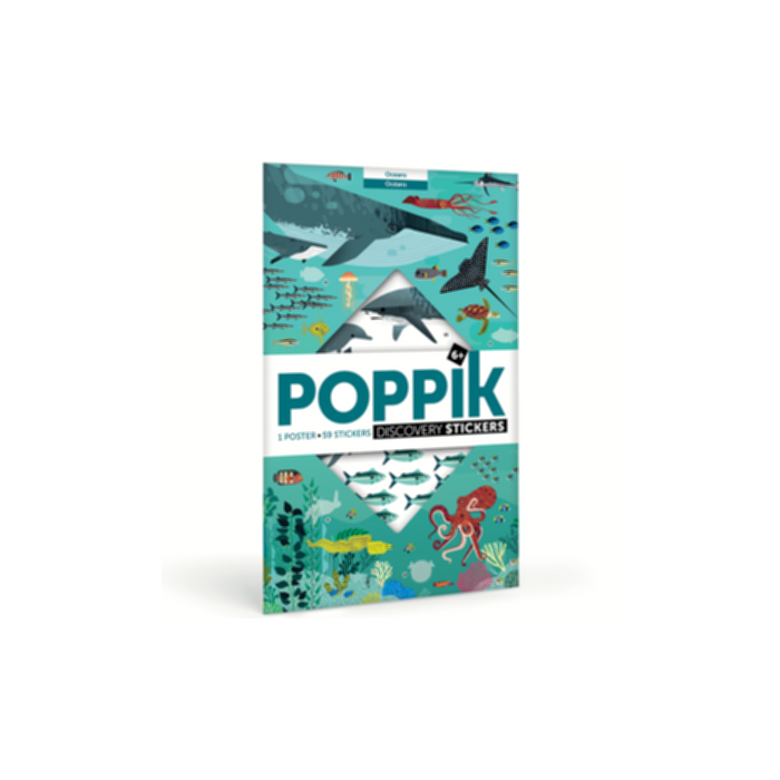 Poppik Educational Poster + 59 Stickers Oceans