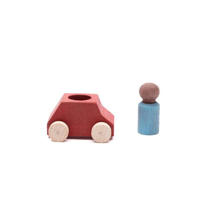 Lubulona Car Red with Turquoise Figure