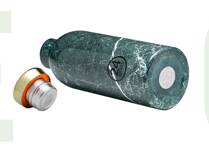 24Bottles Clima Bottle Green Marble 500ml