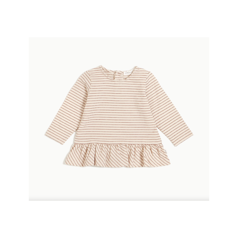 Henna Orange Yarn-Dye Stripe Baby Tunic