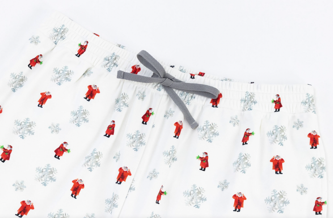 Men's Organic Cotton Long Sleeve Pocket Tee PJ Set - Santa Santa