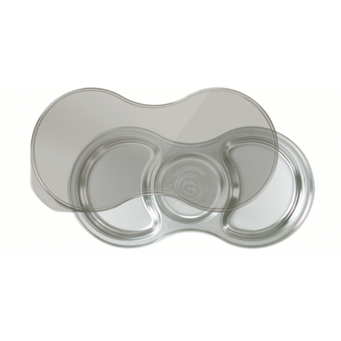 Stainless Steel Food Tray with 3 Comparments (include cover)