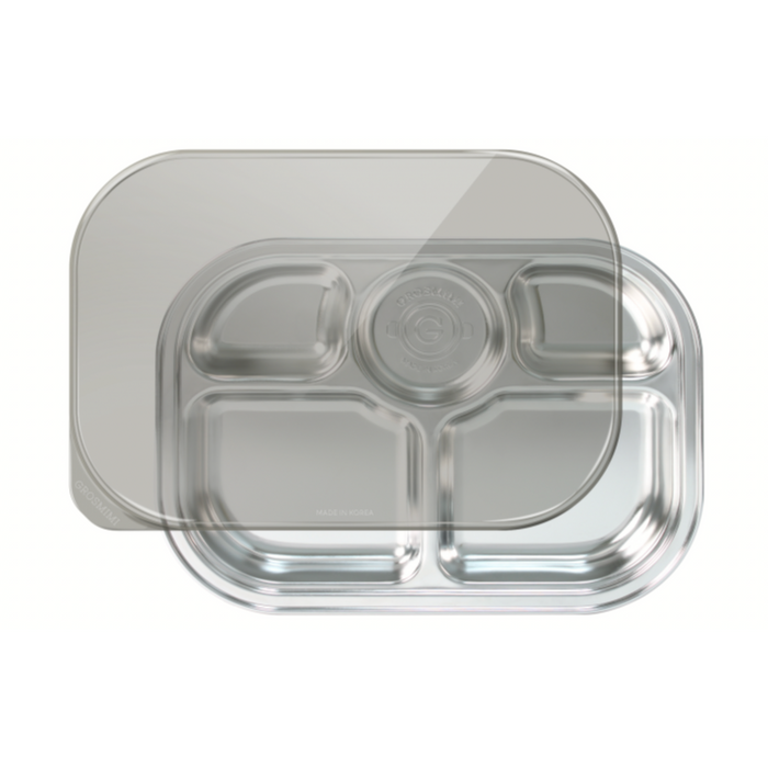 Stainless Steel Food Tray with 5 Compartments (include cover)