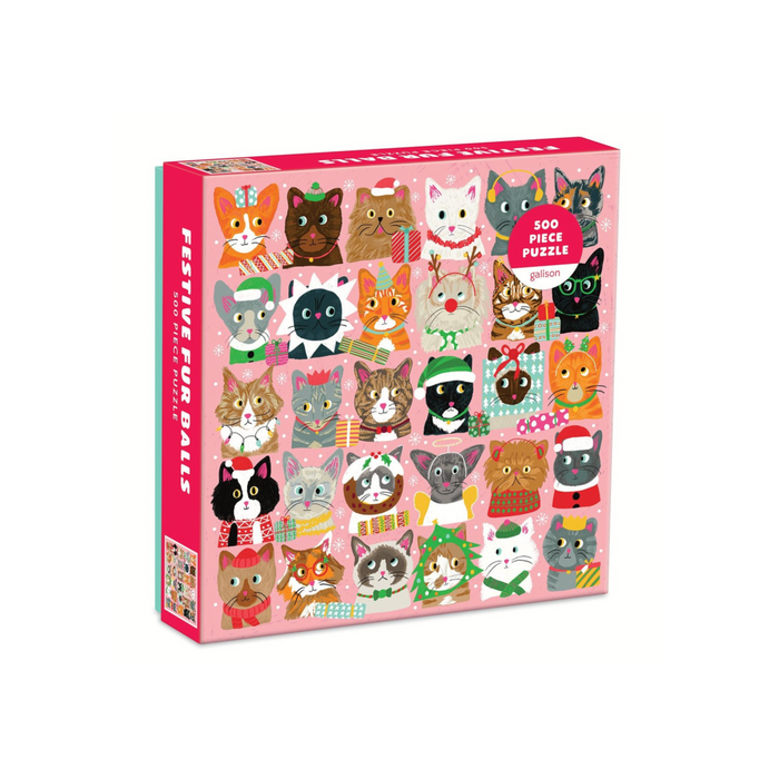 Festive Furballs 500 Piece Jigsaw Puzzle