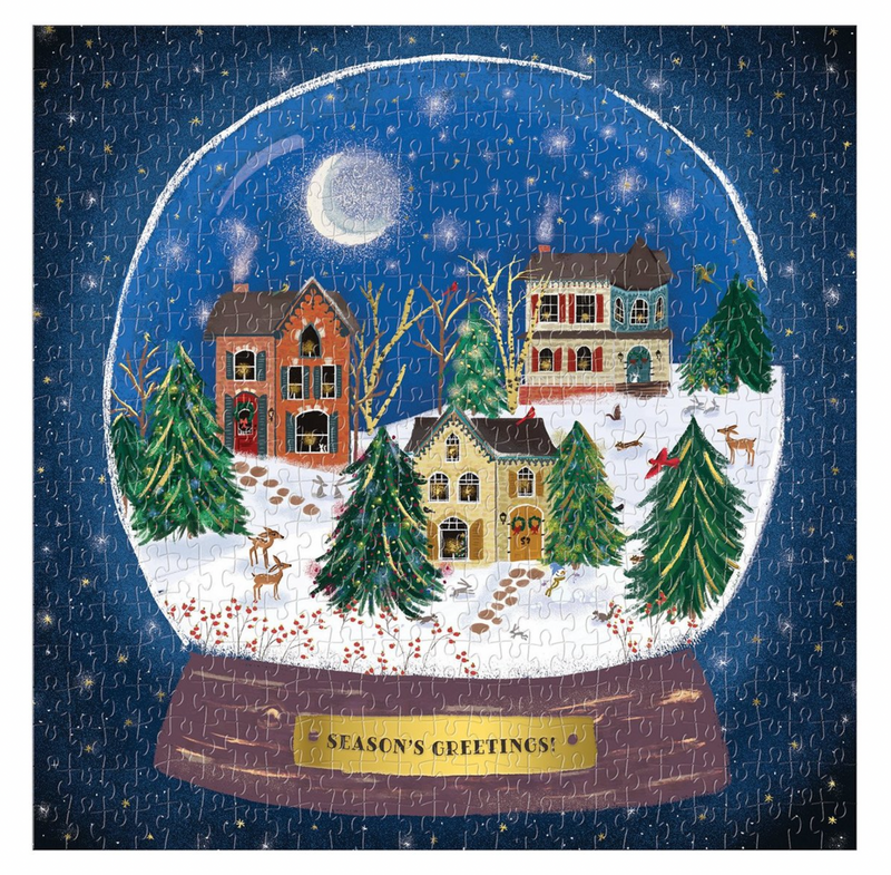 Galison: Winter Snow Globe 500 Piece Foil Jigsaw Puzzle
