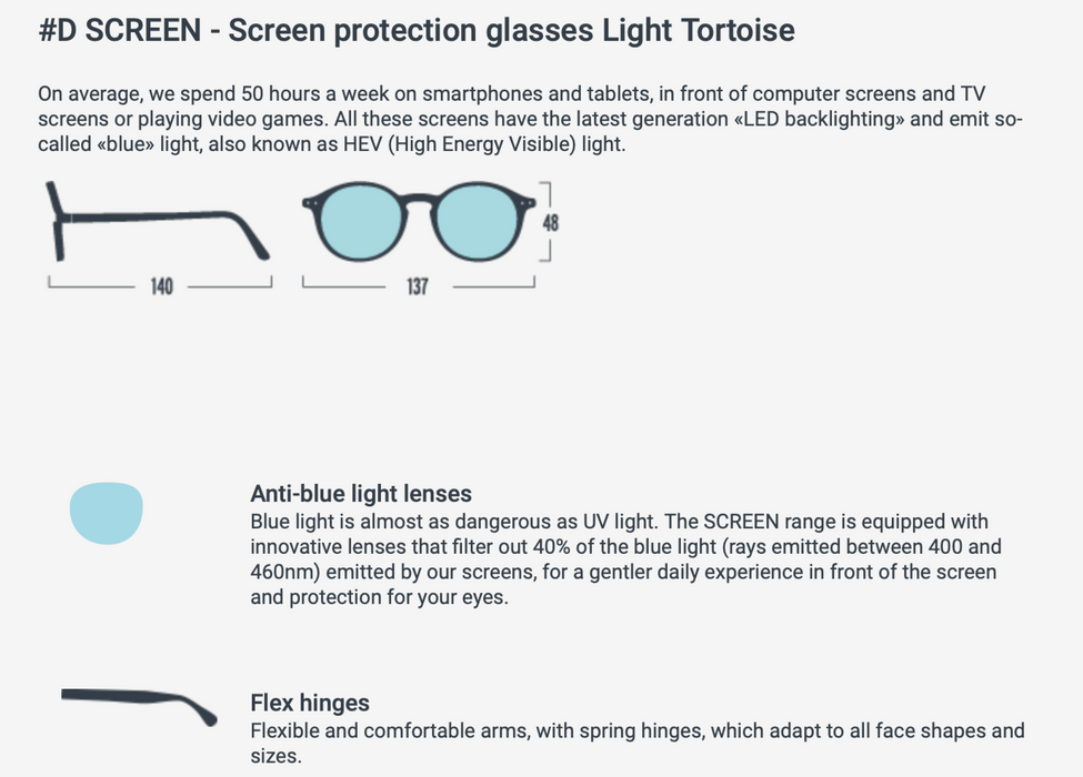Screenglasses Light Tortoise shape #D