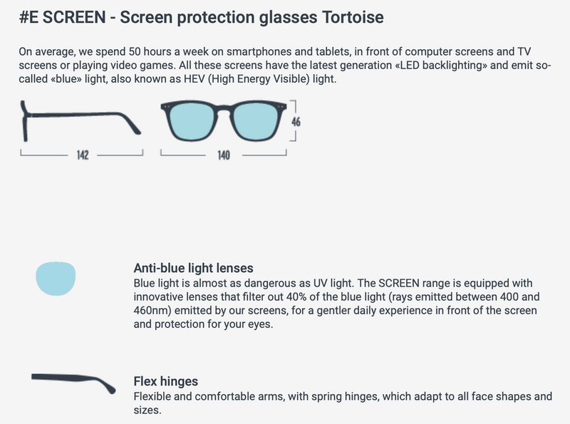 Screenglasses Tortoise shape #E