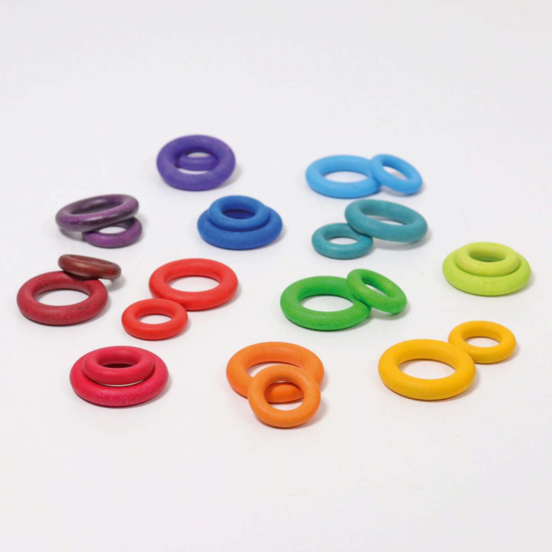 Grimm's Building Rings Rainbow 24PCS
