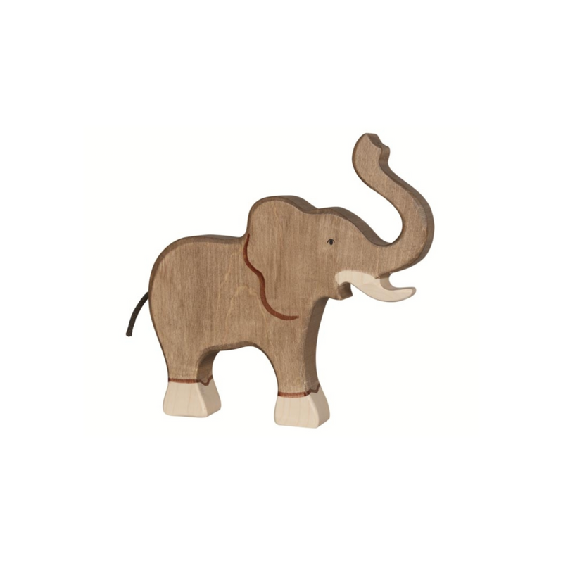 Holztiger Elephant, Trunk Raised