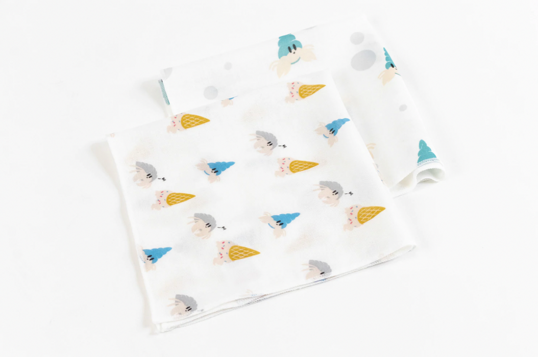 Bamboo Bubs Baby Washcloth Set (6 Pack) - Hermit Crab