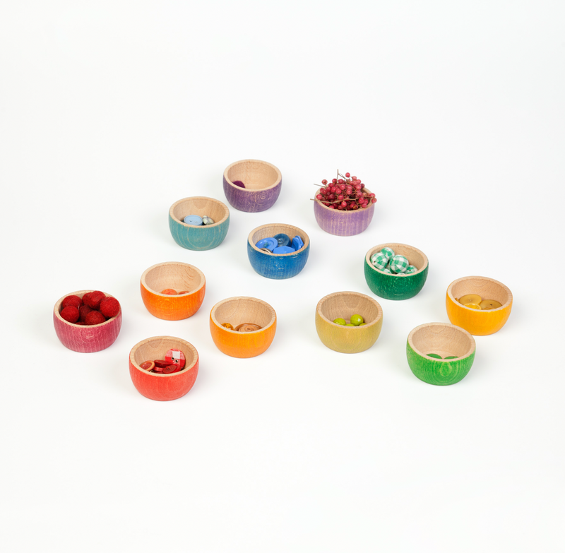 Grapat Wood Coloured Bowls 12 pcs