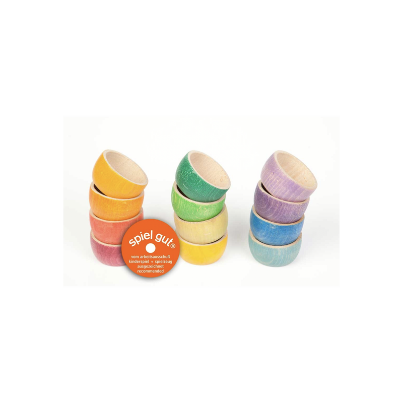 Grapat Wood Coloured Bowls 12 pcs