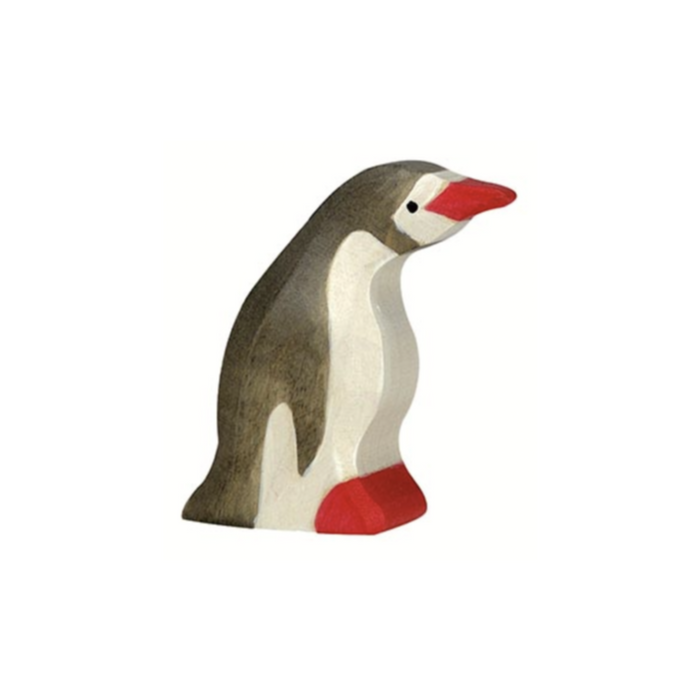 Holztiger Penguin small, head forward