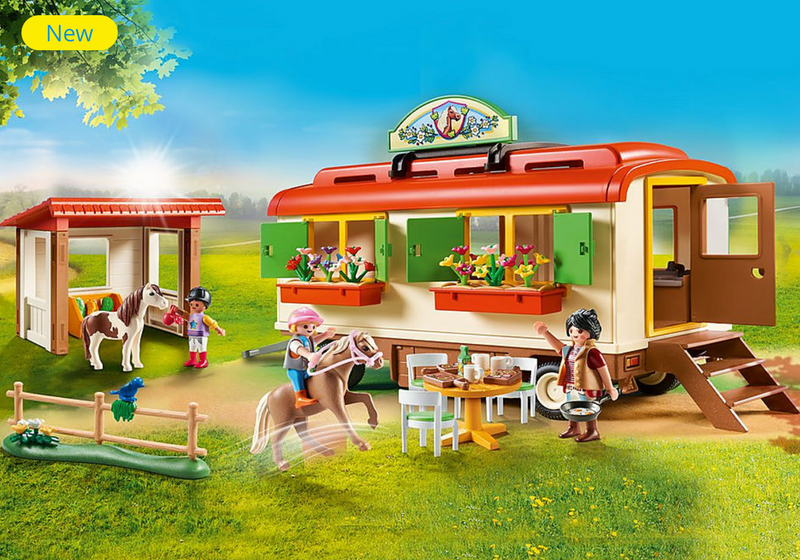 Playmobil Pony Shelter with Mobile Home