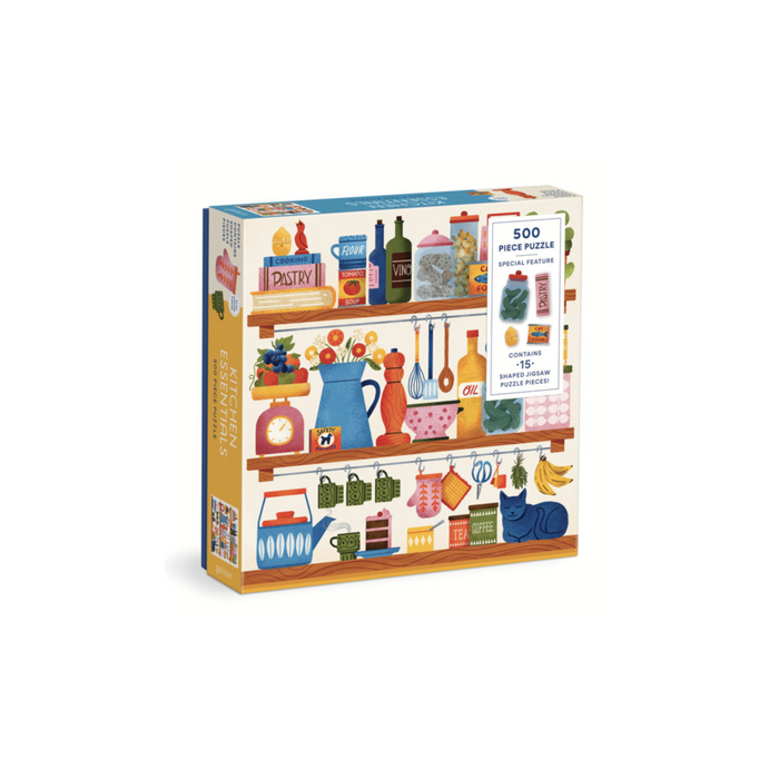 Galison Kitchen Essentials 500 Piece Puzzle with Shaped Pieces