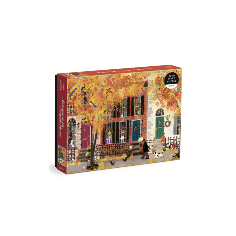 Galison: Autumn in the Neighborhood 1000 Piece Puzzle