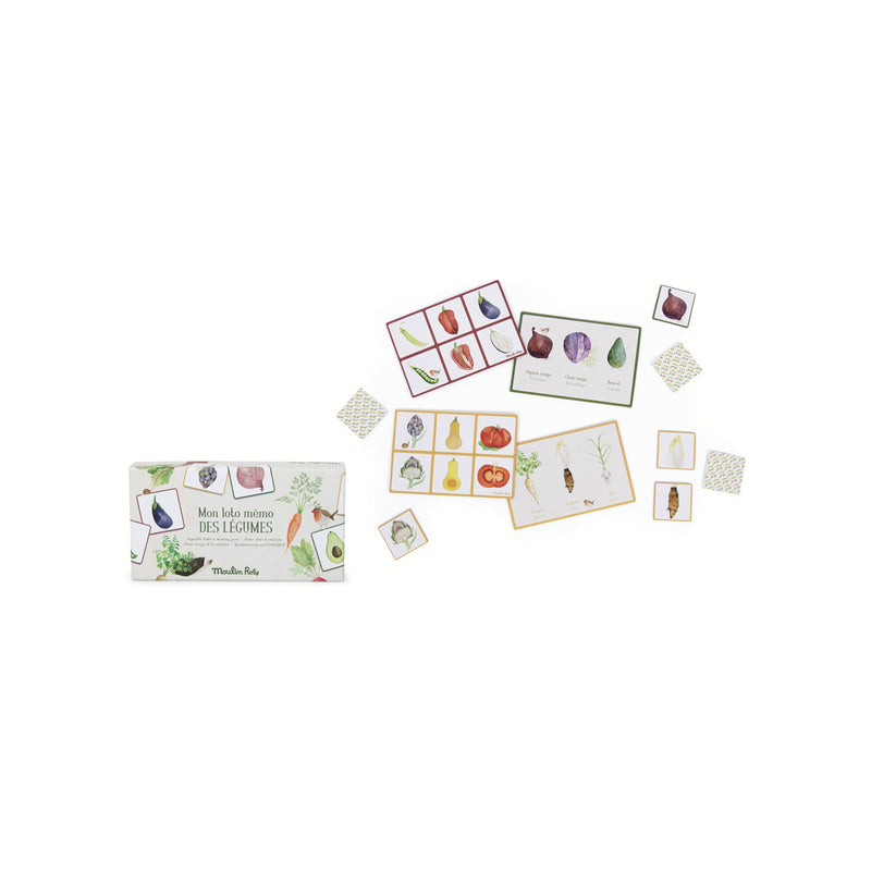Moulin Roty Le Jardinier - Vegetable Loto (bingo) & Memory Game