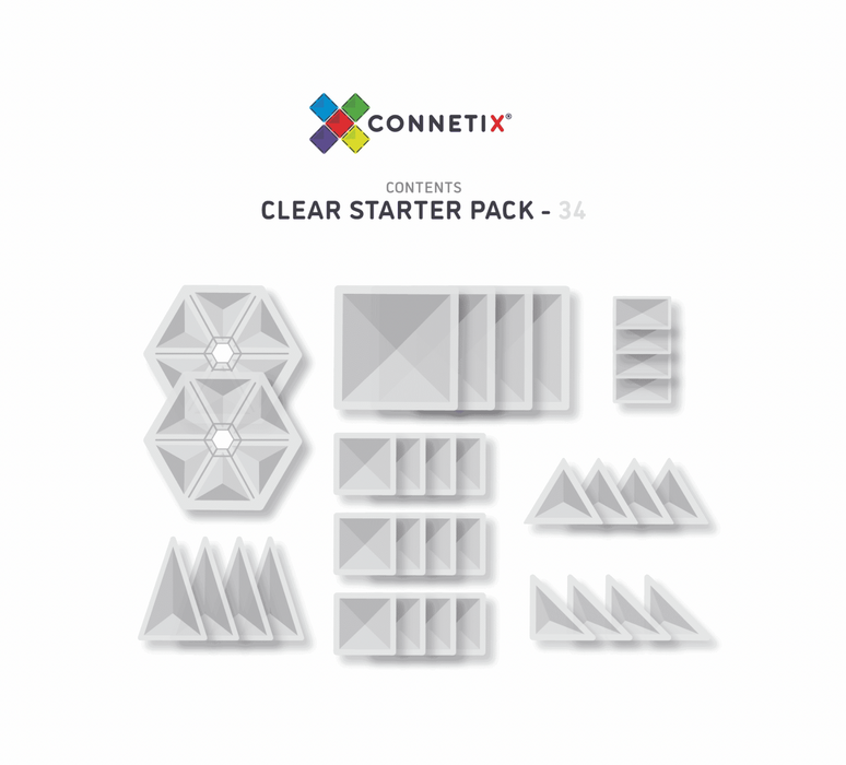 Connetix 34pc Clear Pack