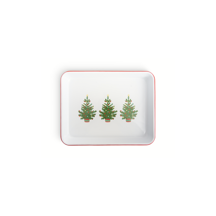 Helmsie x CCH Christmas Tree Small Rectangular Tray, Red Rim