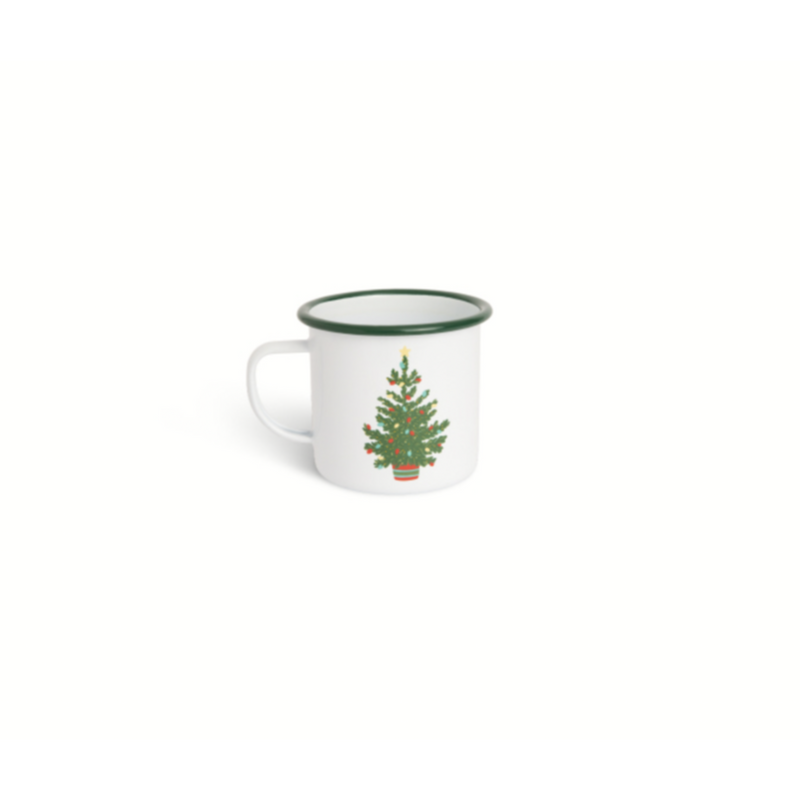 Crow Canyon Helmsie X CCH Christmas Tree Enamelware 16 oz Large Mug