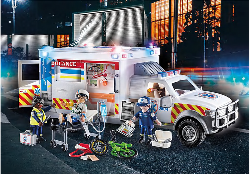 Playmobil Rescue Vehicles: Ambulance with Lights and Sound