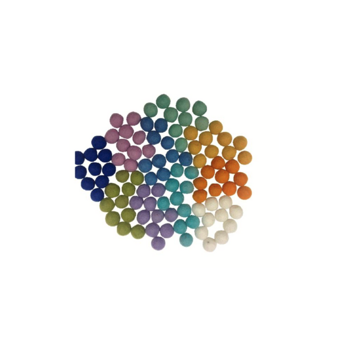 Papoose Felt Balls Light Colours 2.5cm 100pcs