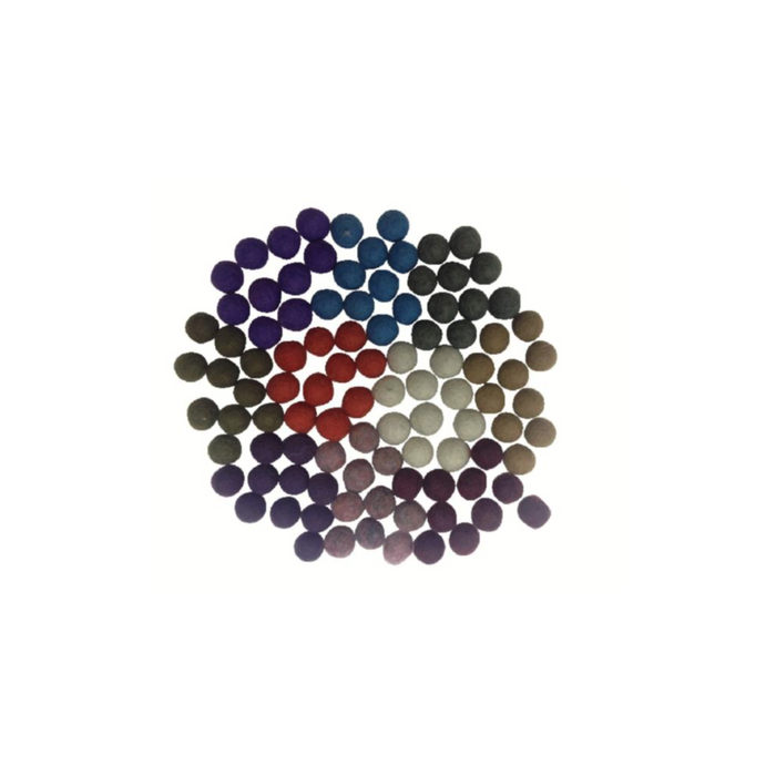 Papoose Felt Balls Warm Colours 2.5cm 100 pcs