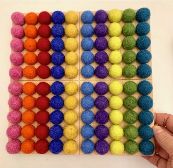 Papoose Hundreds Board with Bright felt balls (2cm) 101pcs