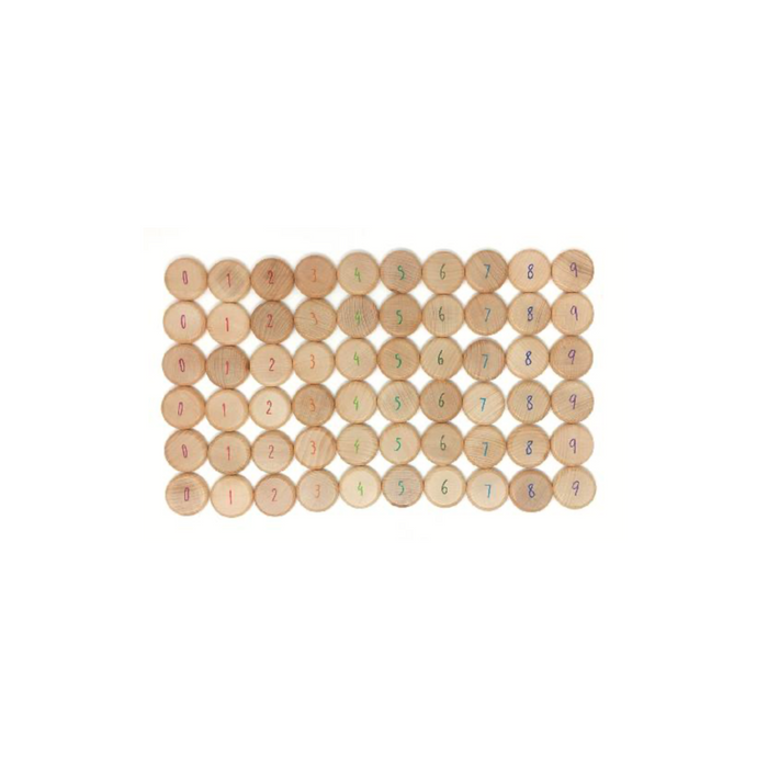 Grapat Wood Coins to Count 60 pcs
