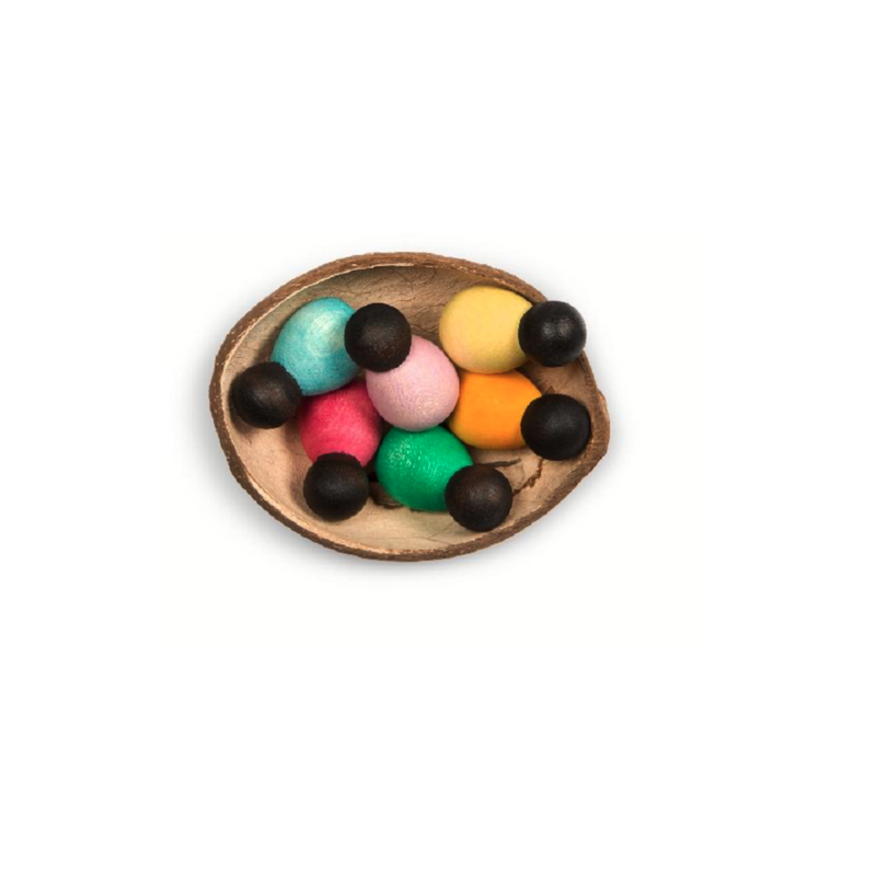 Grapat Wood Nins Babies Dark 6pcs