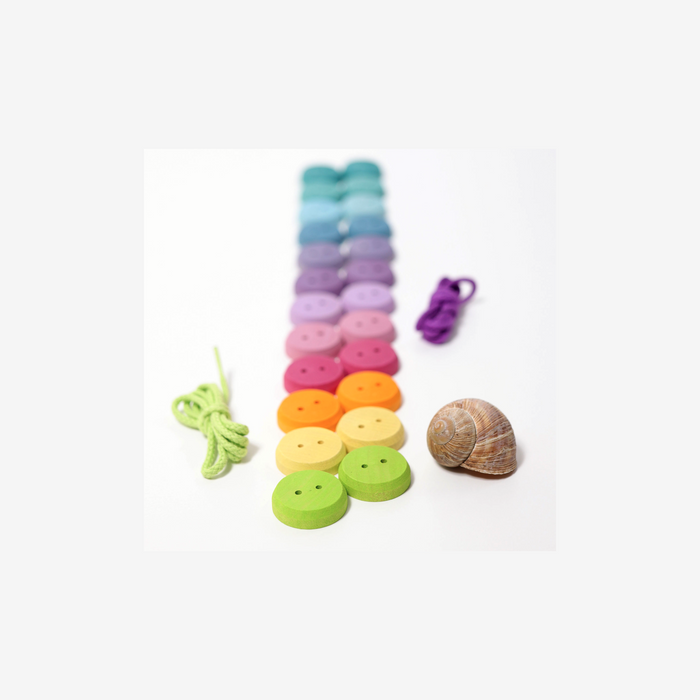 Grimm's Thread Game Buttons, small pastel