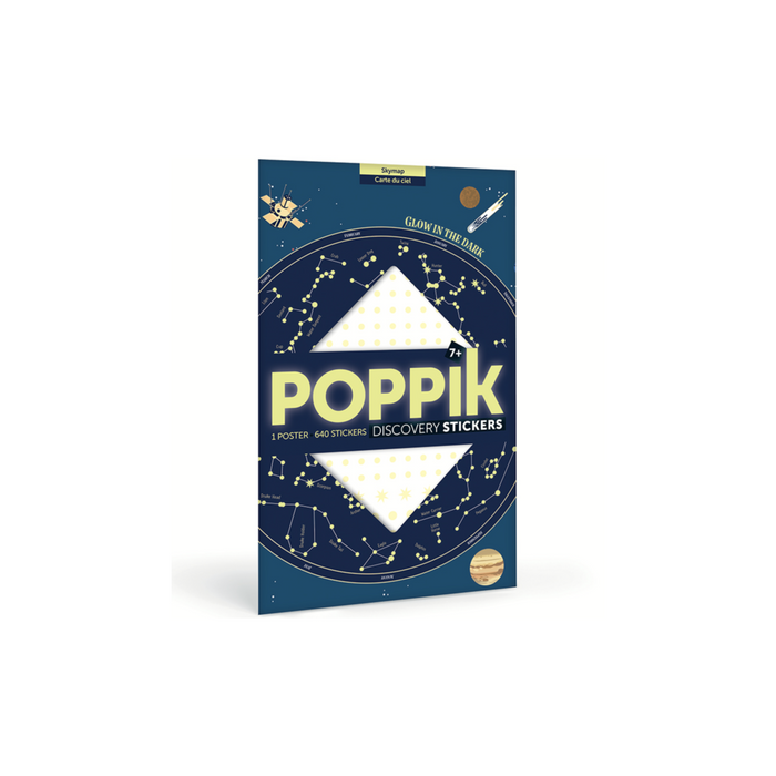 Poppik Educational Poster + 640 Stickers Phosphorescent Stars