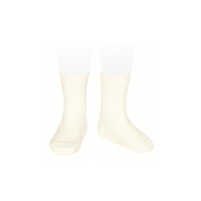 Condor Basic Rib Short Socks Beige