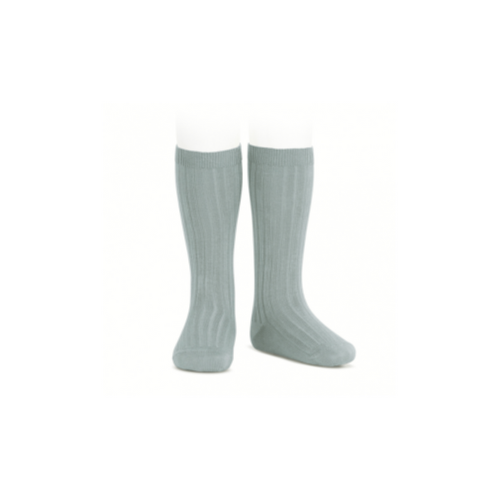 Condor Basic Rib Knee High Socks Dry Green