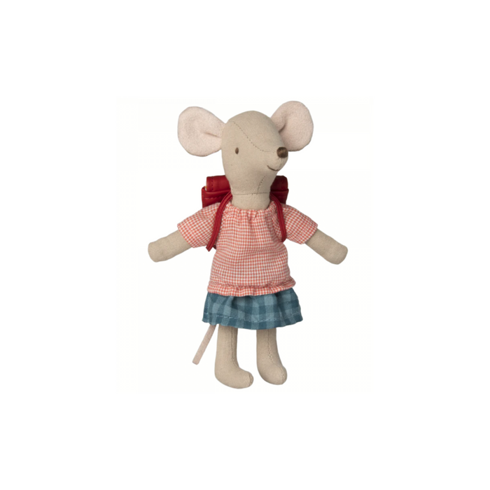 Maileg Tricycle Mouse, Big Sister With Bag-Red