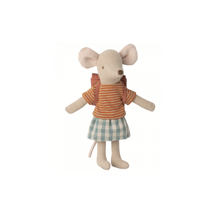 Tricycle Mouse, Big Sister With Bag- Old Rose