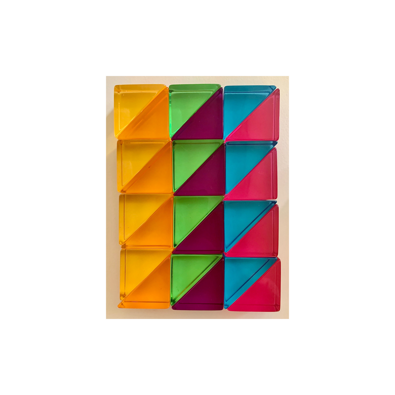 Papoose Building - Lucite Triangles Large Set 24 pcs