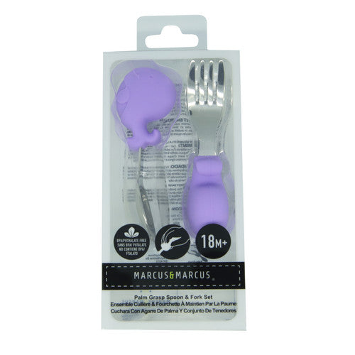 Palm Grasp Spoon & Fork Set - Willo the Whale